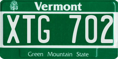 VT license plate XTG702
