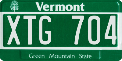 VT license plate XTG704