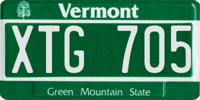 VT license plate XTG705