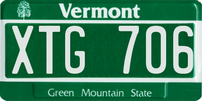 VT license plate XTG706