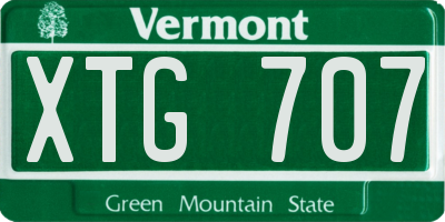 VT license plate XTG707