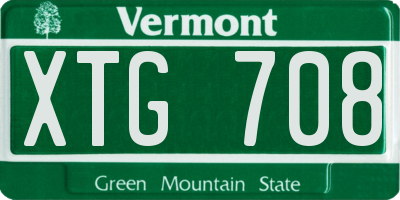 VT license plate XTG708