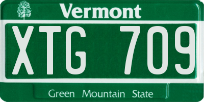 VT license plate XTG709