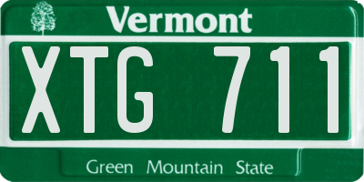 VT license plate XTG711