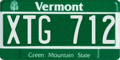 VT license plate XTG712