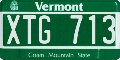 VT license plate XTG713