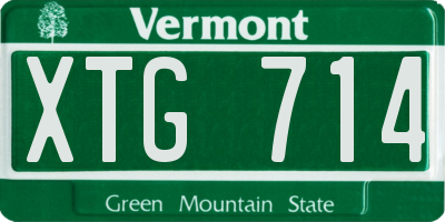 VT license plate XTG714