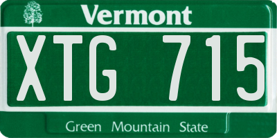 VT license plate XTG715