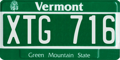 VT license plate XTG716