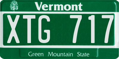 VT license plate XTG717