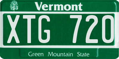 VT license plate XTG720