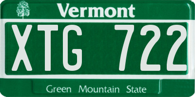 VT license plate XTG722