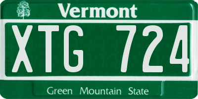 VT license plate XTG724