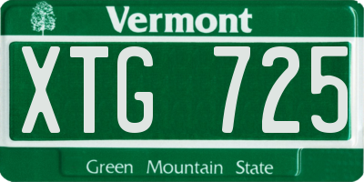 VT license plate XTG725