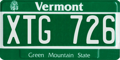 VT license plate XTG726