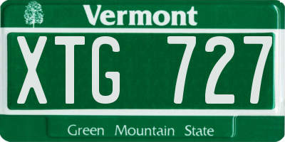 VT license plate XTG727