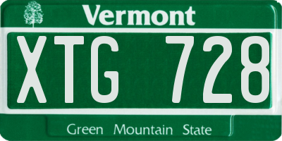 VT license plate XTG728