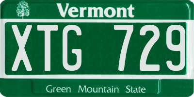 VT license plate XTG729