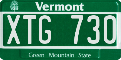 VT license plate XTG730