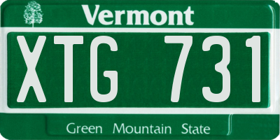 VT license plate XTG731