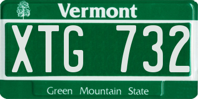 VT license plate XTG732