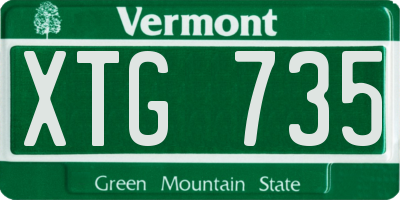 VT license plate XTG735