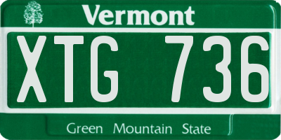 VT license plate XTG736