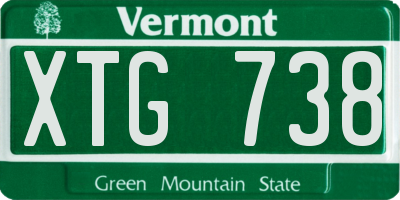 VT license plate XTG738