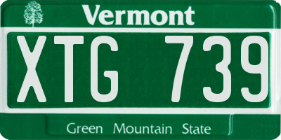 VT license plate XTG739