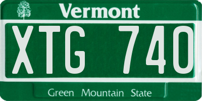VT license plate XTG740