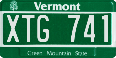 VT license plate XTG741