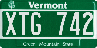 VT license plate XTG742