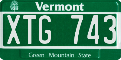 VT license plate XTG743