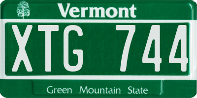 VT license plate XTG744