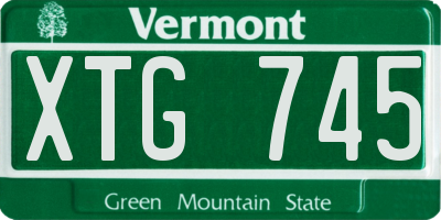VT license plate XTG745