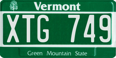 VT license plate XTG749