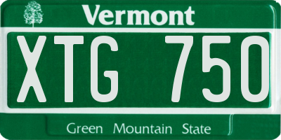 VT license plate XTG750