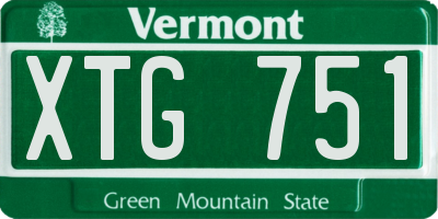 VT license plate XTG751