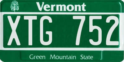 VT license plate XTG752