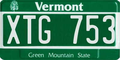 VT license plate XTG753
