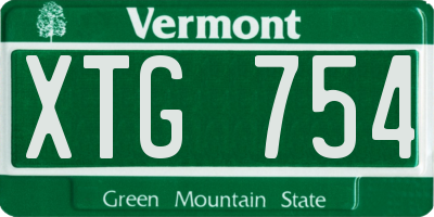 VT license plate XTG754