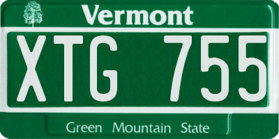 VT license plate XTG755