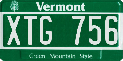 VT license plate XTG756