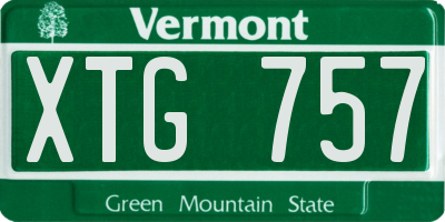 VT license plate XTG757