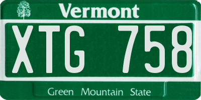VT license plate XTG758