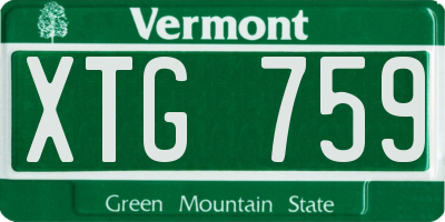 VT license plate XTG759