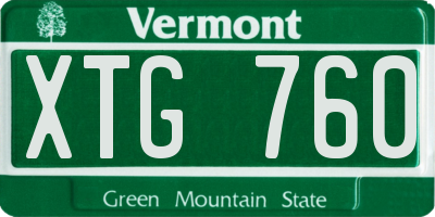 VT license plate XTG760