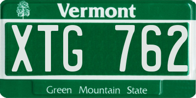 VT license plate XTG762