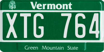 VT license plate XTG764
