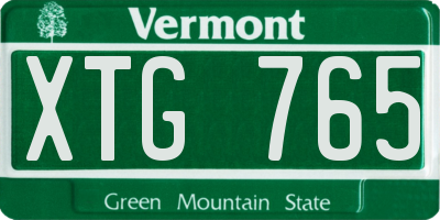 VT license plate XTG765